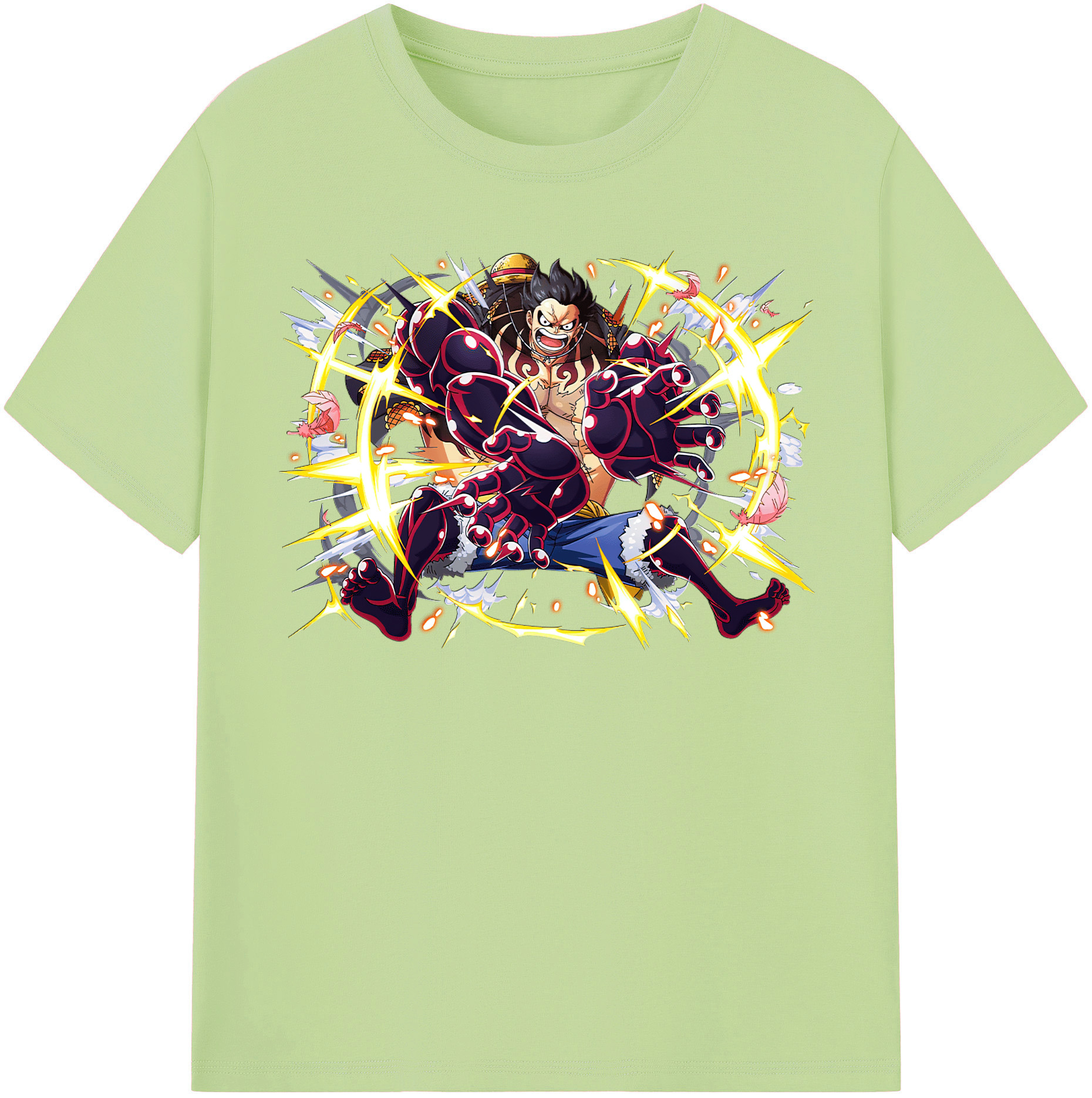 ワンピース モンキー・D・ルフィ ONE PIECE Monkey D. Luffy 綿100％半袖Tシャツ（フロントプリント）